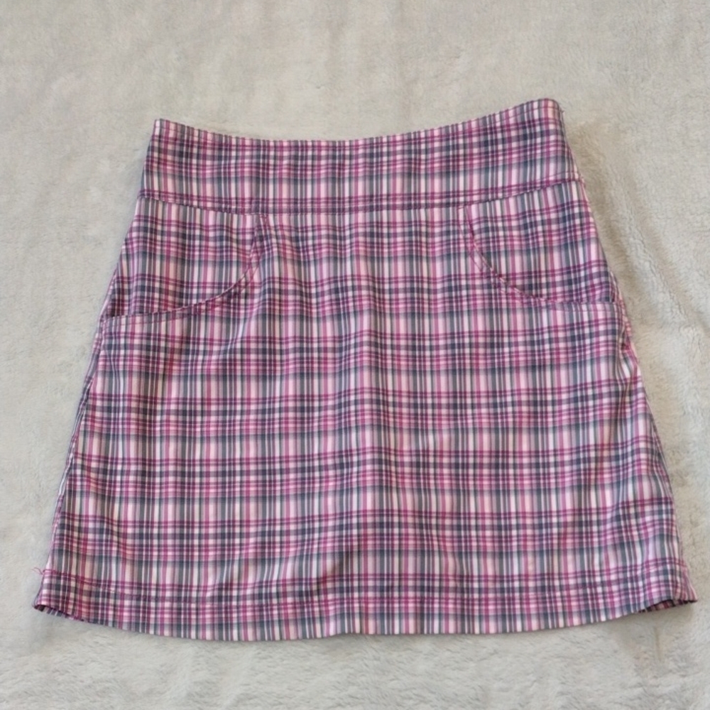 Annika by Cutter and Buck Pink Plaid Skort Size 2